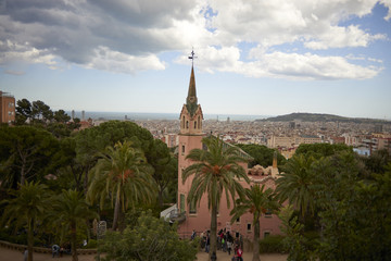 Series of photos of the most emblematic of Barcelona, Gell Park, Las Ramblas, Gaudí. Barcelona, Spain