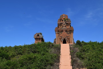 ancient brick Cham Banh It tower and pagoda