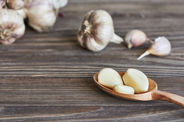 Garlic bulbs and cloves