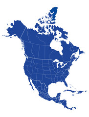 Fototapeta premium Map of North america