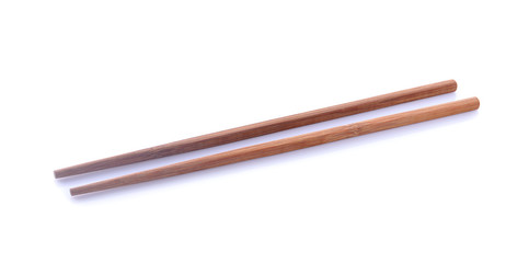Obraz premium Wood chopsticks on a white background