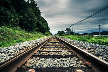 まっすぐな鉄道の線路