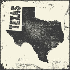 Retro distressed insignia with US state map.