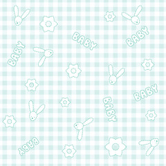 Baby birthday pattern, baby shower background with flowers and r