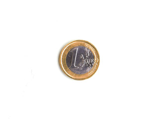 Euro coin on white backgound