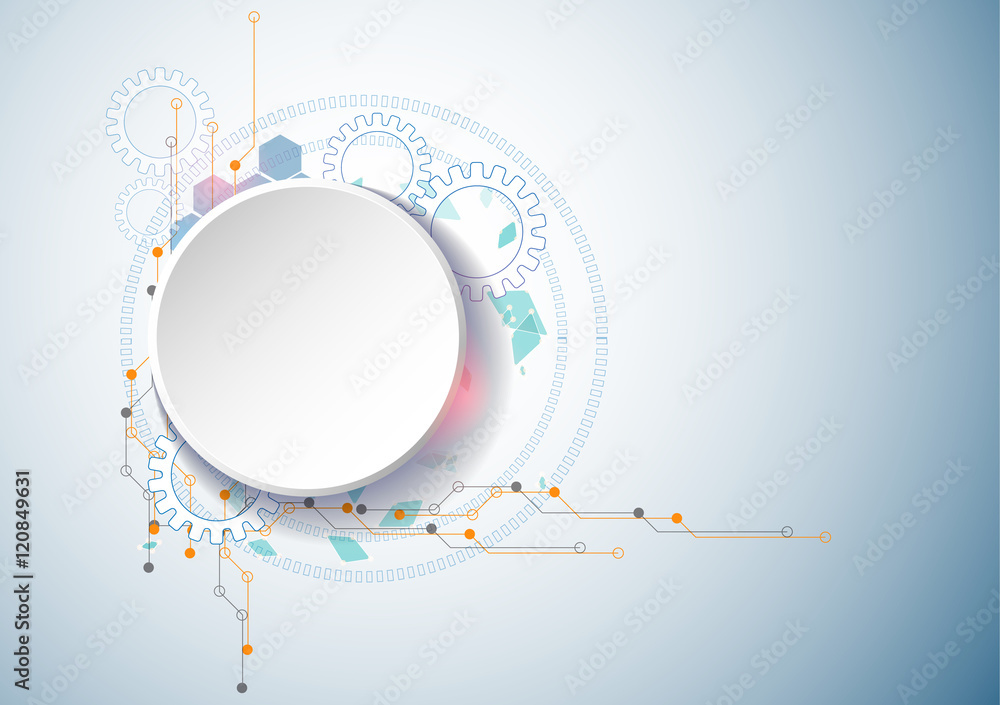 Poster futuristic geometric abstract technology background vector illus