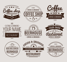 Vintage logo. Coffee shop template. Restaurant label.