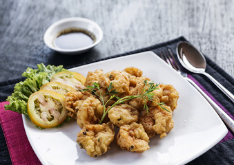 fresh prawn tempura fried starter food