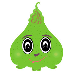 Sweet cake with eyes. Game character.