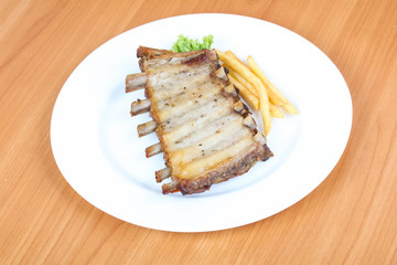 Roasted pork ribs