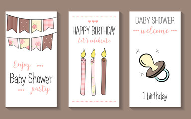 happy birthday card. vector illustration