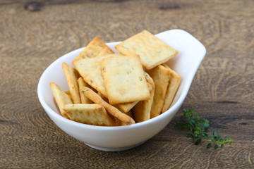 Crackers in the bowl