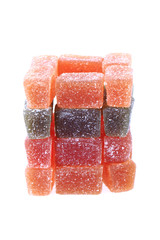candy fruit cubes isolated