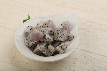 Sliced dragon fruit