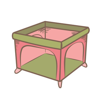 recommend clip art: playpen doodle illustration. color handdrawn icon.