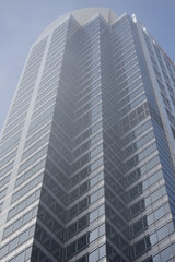 Low contrast view of skyscraper due to morning haze.