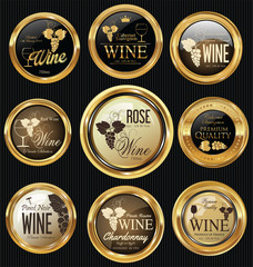 Luxury golden wine labels collection