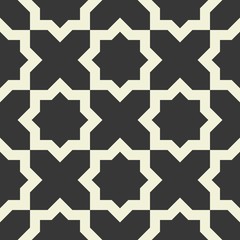 seamless floral geometric pattern monochrome - illustration