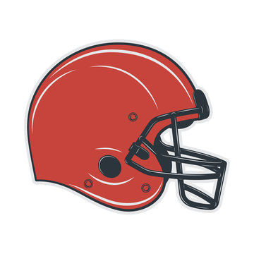 Football helmet on white background. Vector illustration.