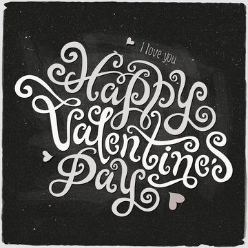 Happy Valentines Day hand lettering 