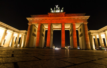 night shot of illuminated Brandenburg Gate