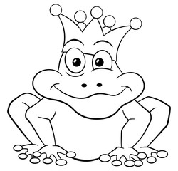 Frosch König wartet auf einen Kuss 