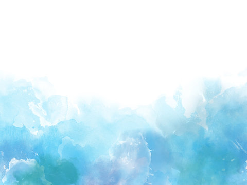 Blue colors Watercolor art border background