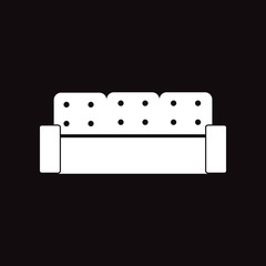 flat icon in black and white style sofa 