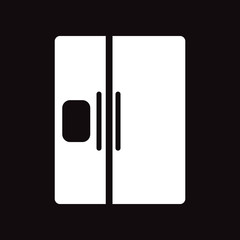 flat icon in black and white style refrigerator 