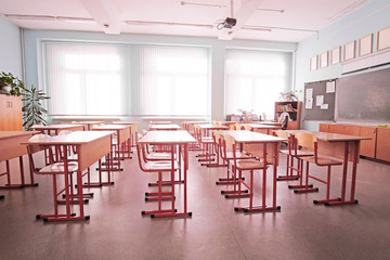 Interior of an empty school class