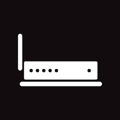 flat icon in black and white style Wi-Fi router 