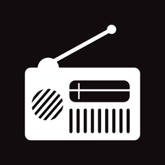 flat icon in black and white style radio 