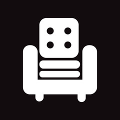 flat icon in black and white style armchair 