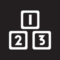 flat icon in black and white style cubes toys