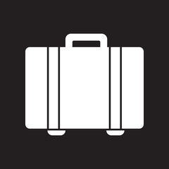 flat icon in black and white style travel suitcase  