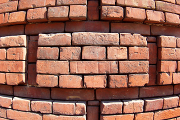 Obraz premium Brick wall texture. The background of the brickwork. A fish-eye