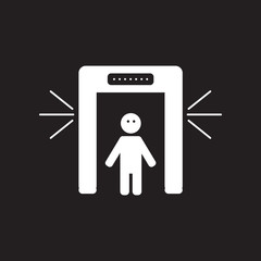 flat icon in black and white style people scanner 
