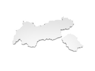 Fototapeta na wymiar 3D Illustration - Karte Österreich - Tirol