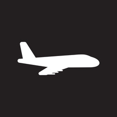 flat icon in black and white style travel airplane 