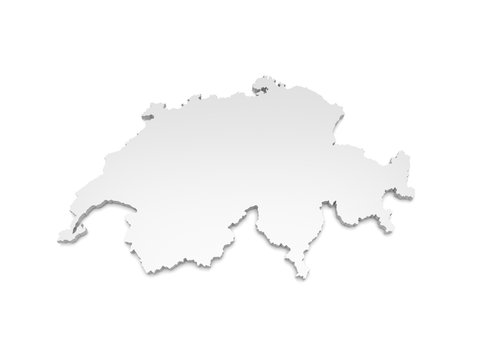 3D Illustration - Karte Schweiz