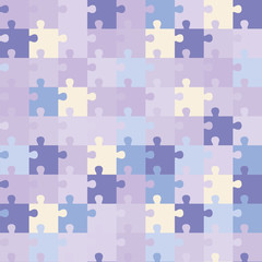 Naklejka premium Seamless decorative vector background with puzzles. Print. Repeating background. Cloth design, wallpaper.