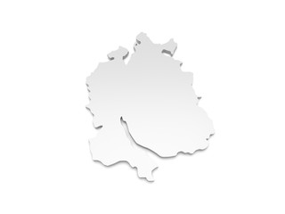 3D Illustration - Karte Schweiz - Zürich