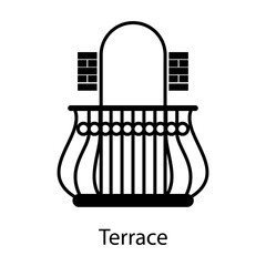 Home and hotel terrace interior with furniture.