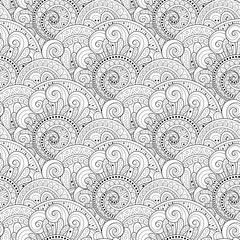 Vector Seamless Monochrome Floral Pattern