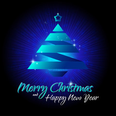 Christmas tree background. New Year Greeting card.