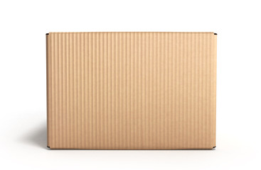 clear cardboard box 3d render on white background