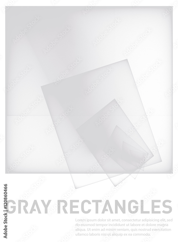 Aufkleber simple bw template with translucent gray rectangles isolated on white