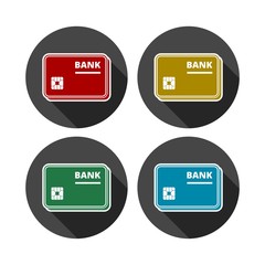 Credit card icon with long shadow