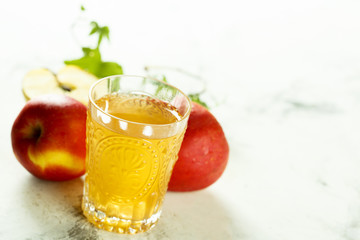 Glass of apple juice