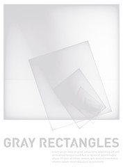 Simple bw template with translucent gray rectangles isolated on white